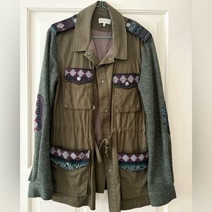 Renvy Olive Green and Multicolor Jacket. Size small